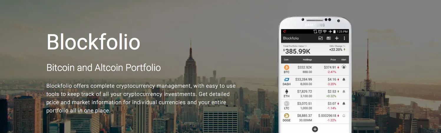 Cryptocurrency Portfolio Management made easy with Blockfolio